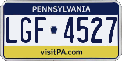 PA license plate LGF4527