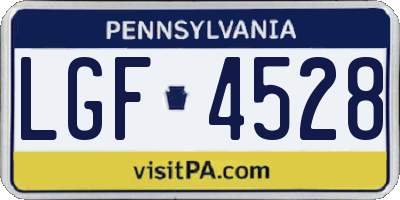 PA license plate LGF4528