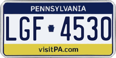 PA license plate LGF4530