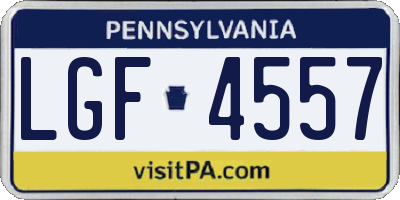 PA license plate LGF4557