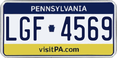 PA license plate LGF4569
