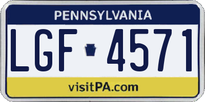 PA license plate LGF4571