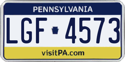 PA license plate LGF4573
