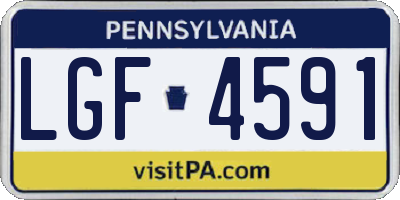 PA license plate LGF4591