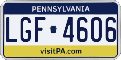 PA license plate LGF4606