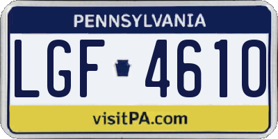 PA license plate LGF4610