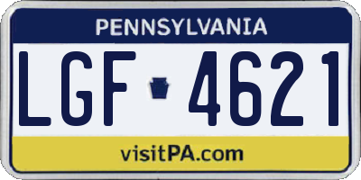 PA license plate LGF4621