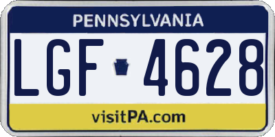 PA license plate LGF4628