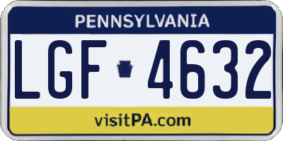 PA license plate LGF4632
