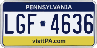 PA license plate LGF4636