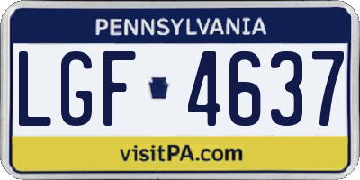 PA license plate LGF4637