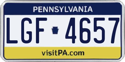 PA license plate LGF4657