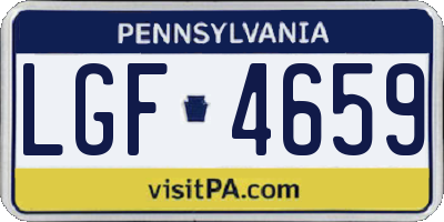 PA license plate LGF4659