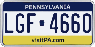 PA license plate LGF4660