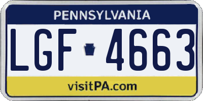 PA license plate LGF4663