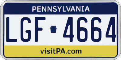PA license plate LGF4664