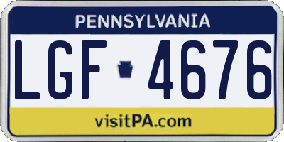 PA license plate LGF4676