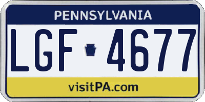 PA license plate LGF4677