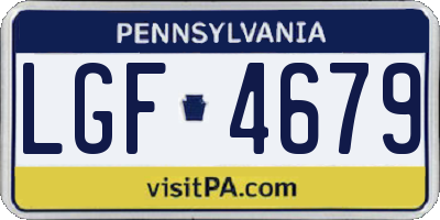 PA license plate LGF4679