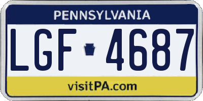 PA license plate LGF4687