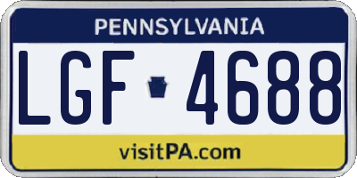 PA license plate LGF4688