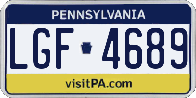 PA license plate LGF4689