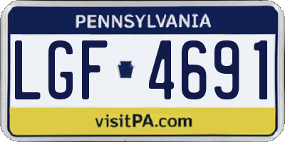 PA license plate LGF4691