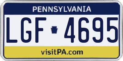 PA license plate LGF4695