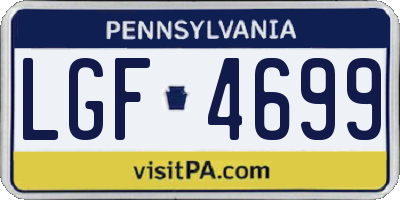 PA license plate LGF4699