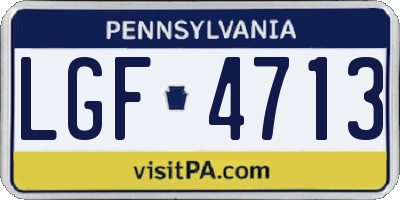 PA license plate LGF4713
