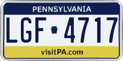 PA license plate LGF4717