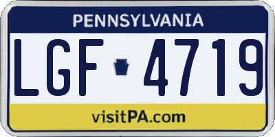 PA license plate LGF4719
