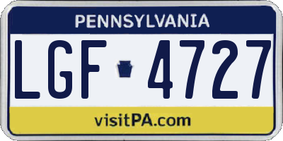 PA license plate LGF4727