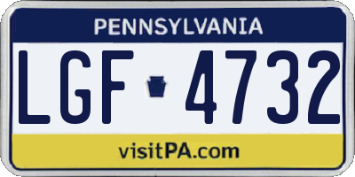 PA license plate LGF4732