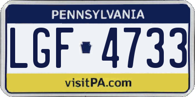 PA license plate LGF4733