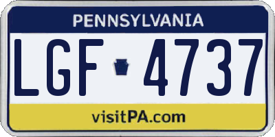 PA license plate LGF4737