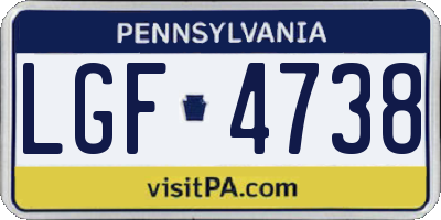 PA license plate LGF4738
