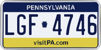 PA license plate LGF4746