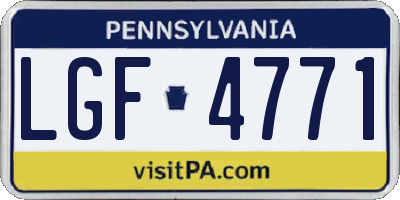 PA license plate LGF4771