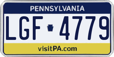 PA license plate LGF4779