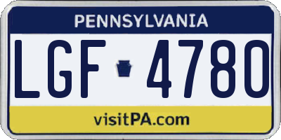 PA license plate LGF4780