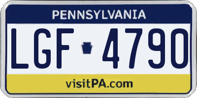 PA license plate LGF4790