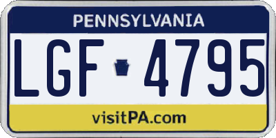 PA license plate LGF4795
