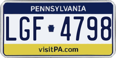 PA license plate LGF4798