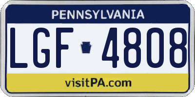 PA license plate LGF4808