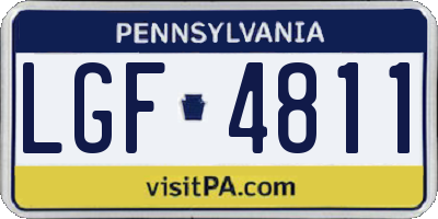 PA license plate LGF4811