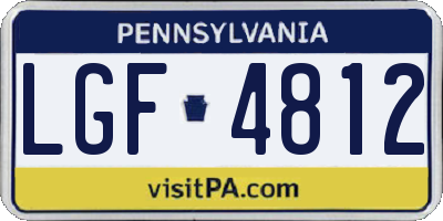 PA license plate LGF4812