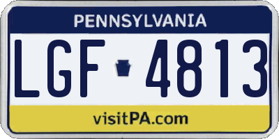 PA license plate LGF4813