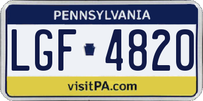 PA license plate LGF4820