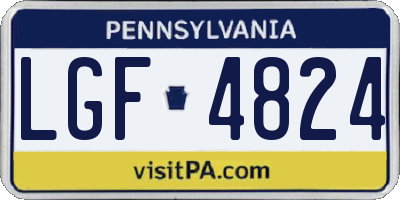 PA license plate LGF4824